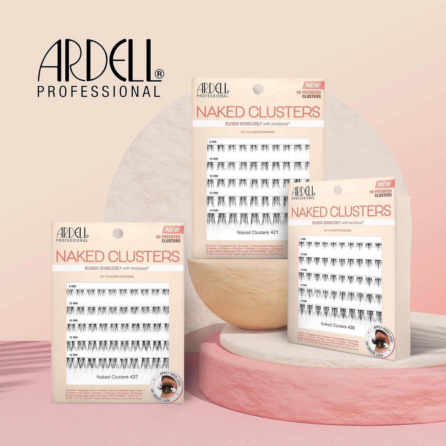 Ardell Naked Clusters 438, 50 Patented Clusters, Up to 8 Applications, 1-pack