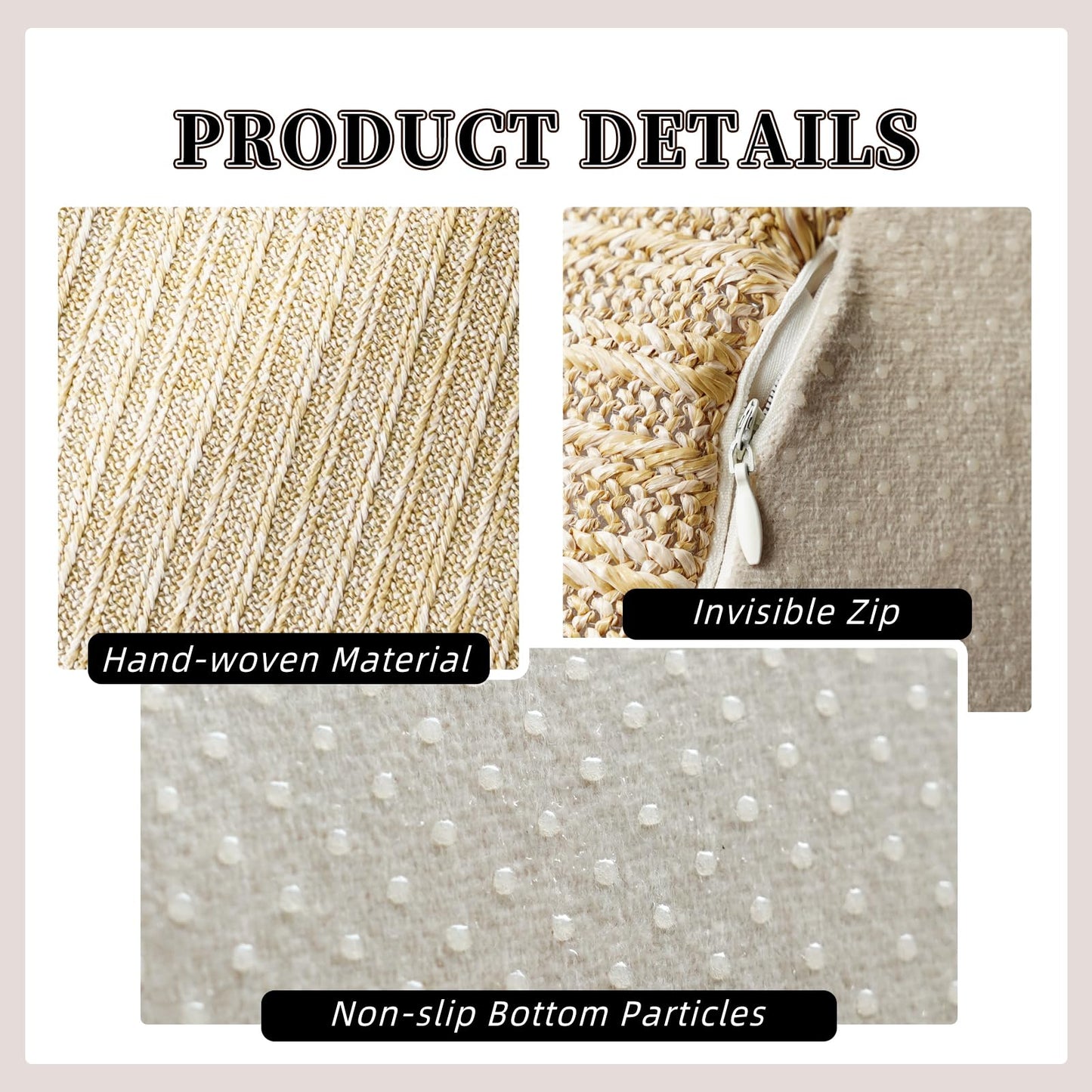 Artbloss Unstuffed Pouf Cover Ottoman Footrest Boho Foot Stool Floor Bean Bag Floor Chair Storage for Living Room Bedroom Home Decor (Boho Triangles, 20 x 12 Inches Round)
