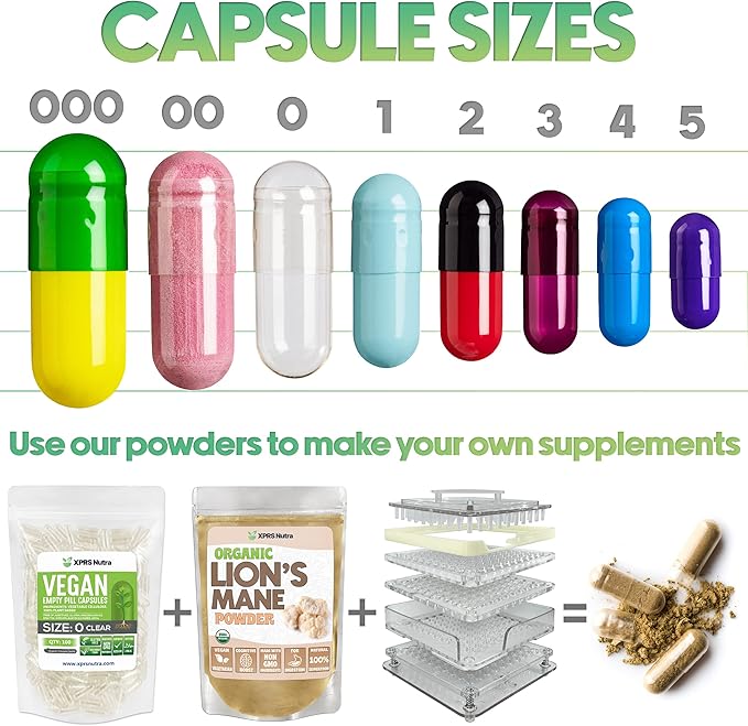 XPRS Nutra Size 1 Empty Capsules - 500 Count Colored Empty Gelatin Capsules - Pill DIY Supplement Capsule Filling - Fillable Color Gel Caps Pills for Do-It-Yourself Supplements (Clear Red)