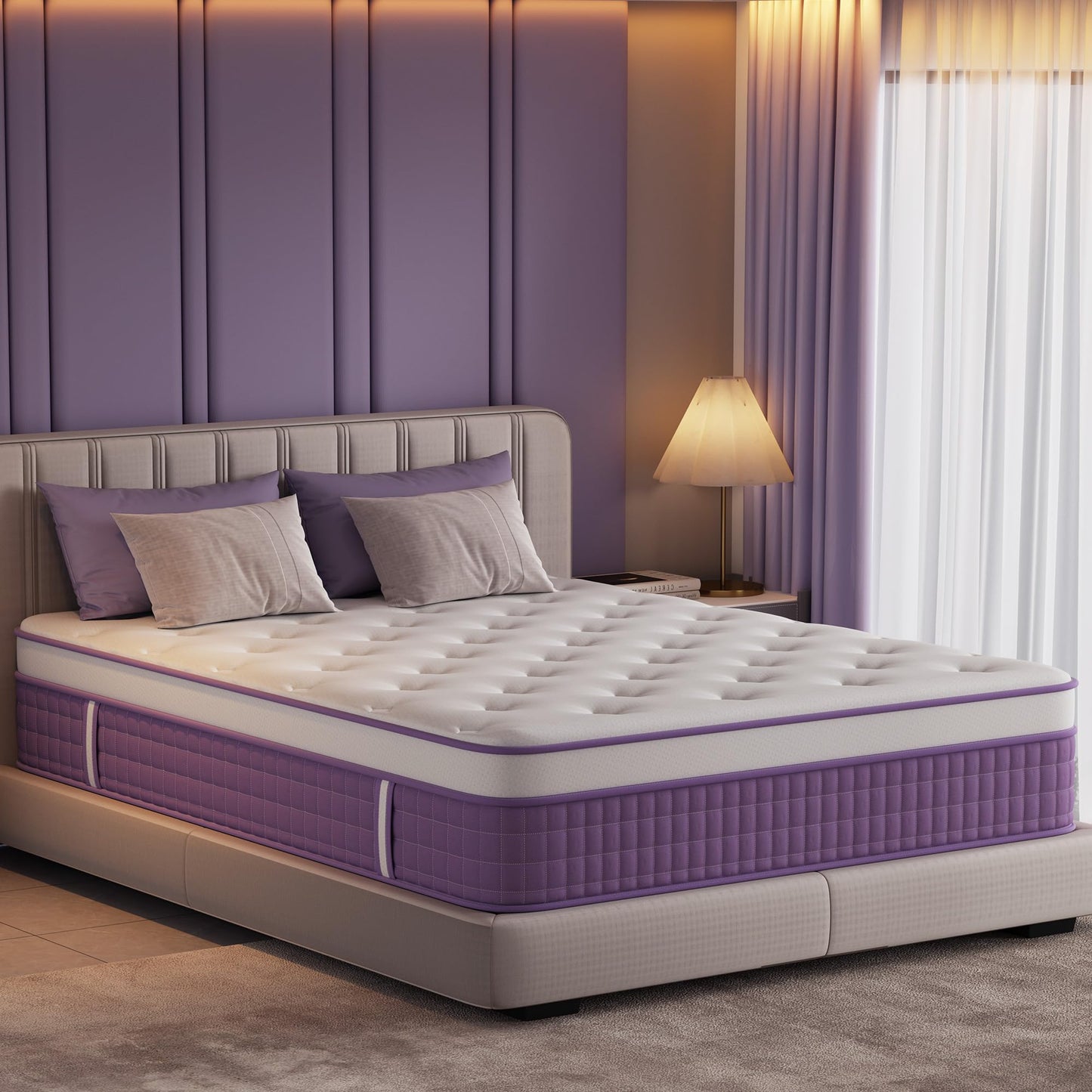 Susalt 12 Inch Queen Size Hybrid Mattress in a Box, CertiPUR-US Certified Mattress with Gel Memory Foam and Pocket Springs,Pressure Relief &Medium Firm,100-Night Trial