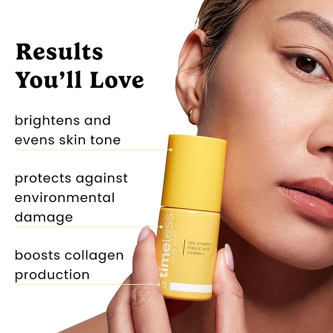 Timeless Skin Care Vitamin C Serum with Vitamin E & Ferulic Acid - Serum - for Oily & Dry Skin - Fragrance-Free - 1.7 Fl oz