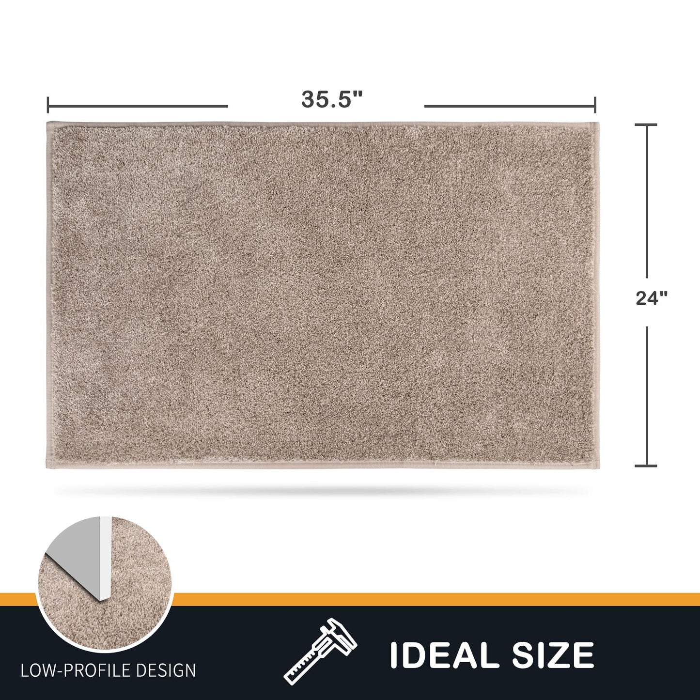 PURRUGS Dirt Trapper Door Mat 24" x 35.5", Non-Slip Machine Washable Entry Rug, Shoe Scraper, Dog Doormat, Super Absorbent Welcome Mat for Front & Back Door, Muddy Shoes & Paws, Taupe