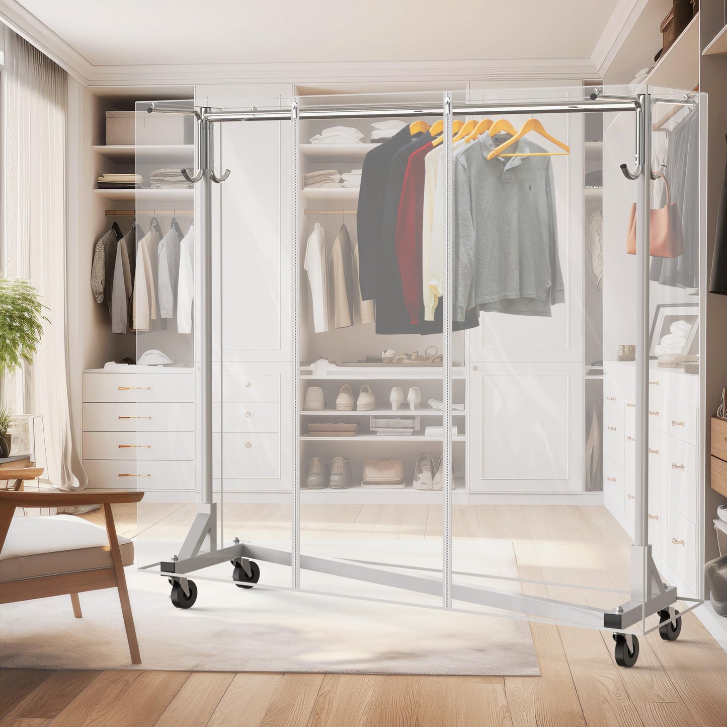 Simple Houseware Cover and Tube Bracket for SimpleHouseware Z-Base Garment Rack (Garment Rack NOT Included)