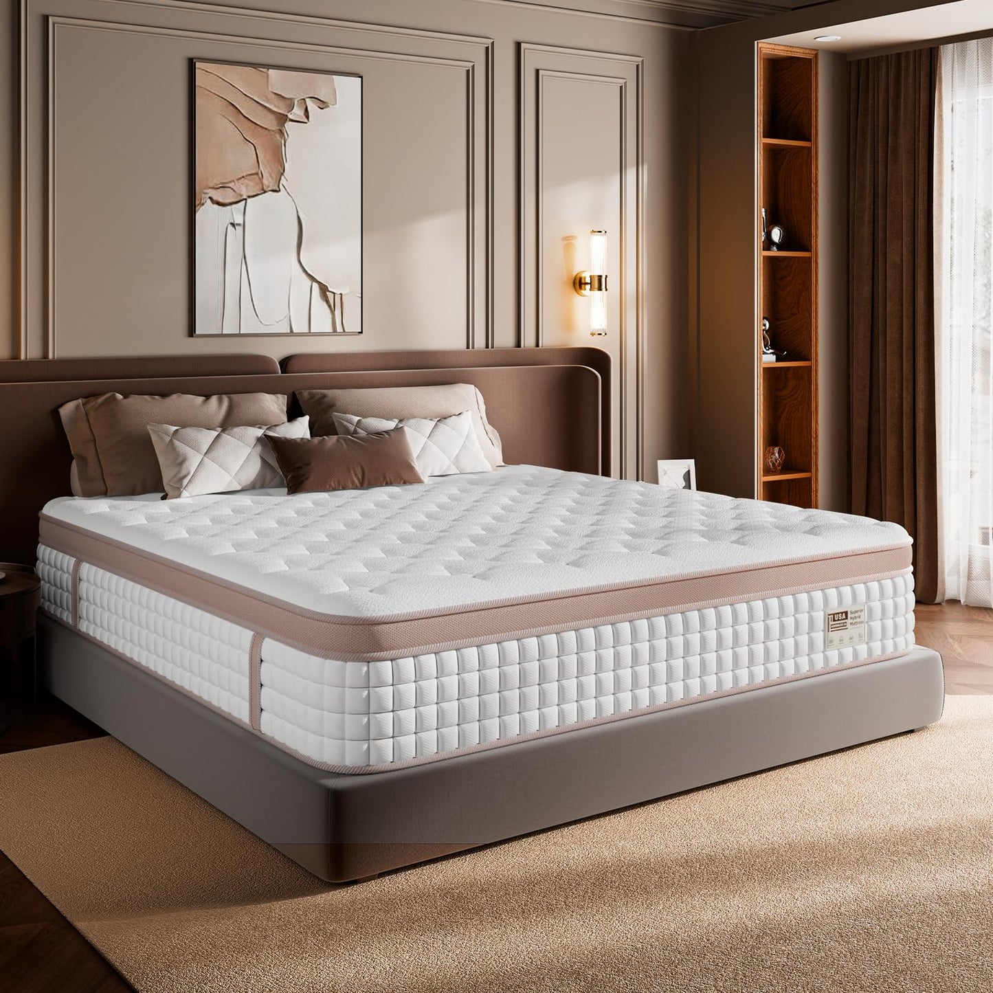 FP FLEXPEDIC Mattress Queen Size 12 Inch - Medium Firm Hybrid Bed in a Box for Couples & Light Sleepers, 366-Night Trial, Pocket Spring Mattress for Back & Lumbar Support, CertiPUR-US Certified