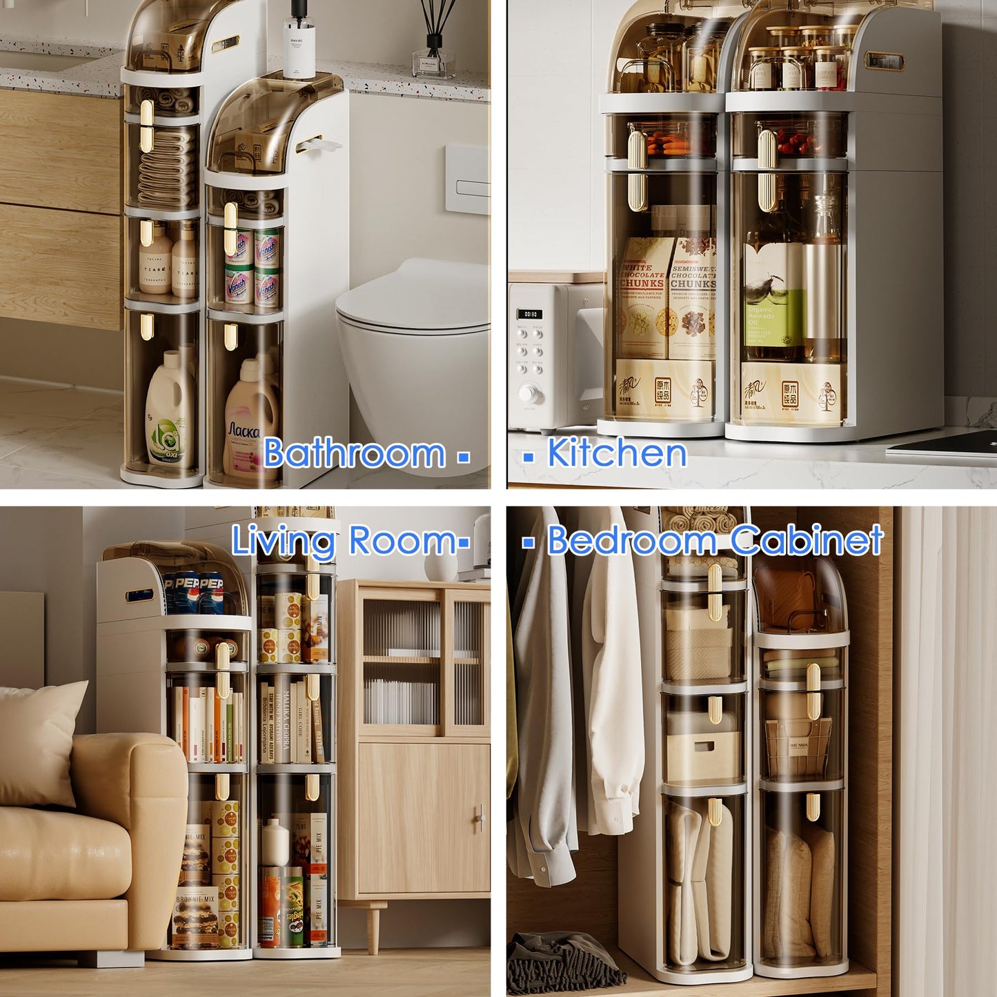 SHANGSHA Narrow Bathroom Storage Cabinet 7.1″ Slim Bathroom Floor Organizer with Drawers and Tissue Box Plastic Waterproof Mobile Locker with Wheels for Small Kitchen Laundry Living Room (4 Tiers)