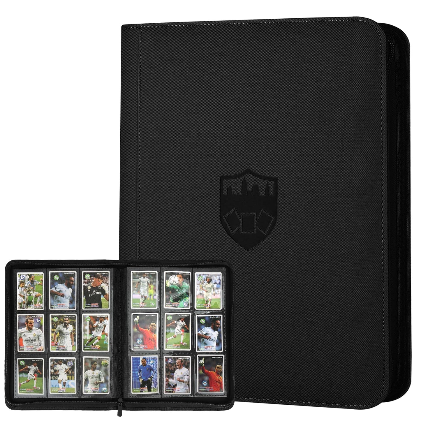 Trading Card Binder 9 Pocket, GERMUN PU Cover Card Binder for 360 Cards, Premium Trading Card Holder Folders, Double Sided Pocket Card Album for MTG, TCG (Black)