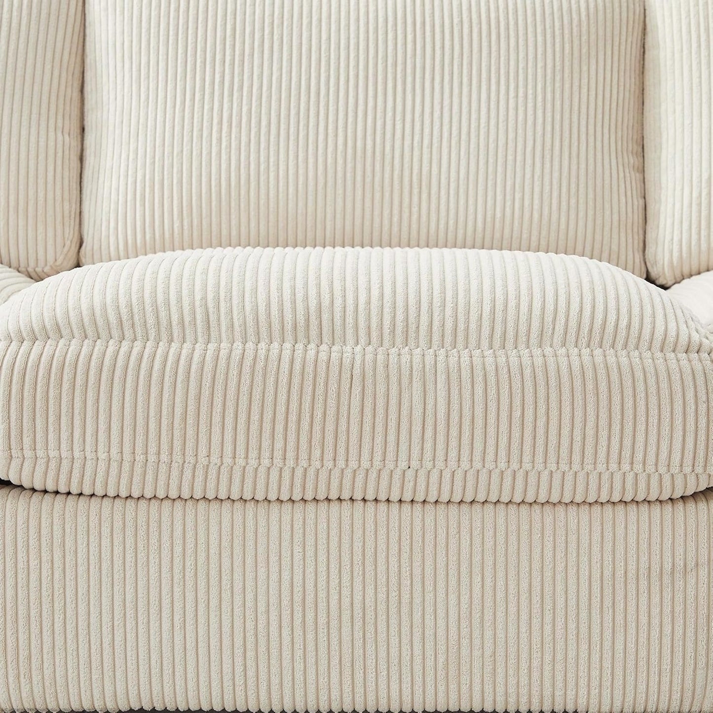 Makkki 148'' Oversized L-Shaped Corner Sofa Couches, Large Convertible Modular Sectional Sofa, Extra Deep Oversized 5 Seat Set with Chaise&Storage Cabinet for A Cozy Living Room, White