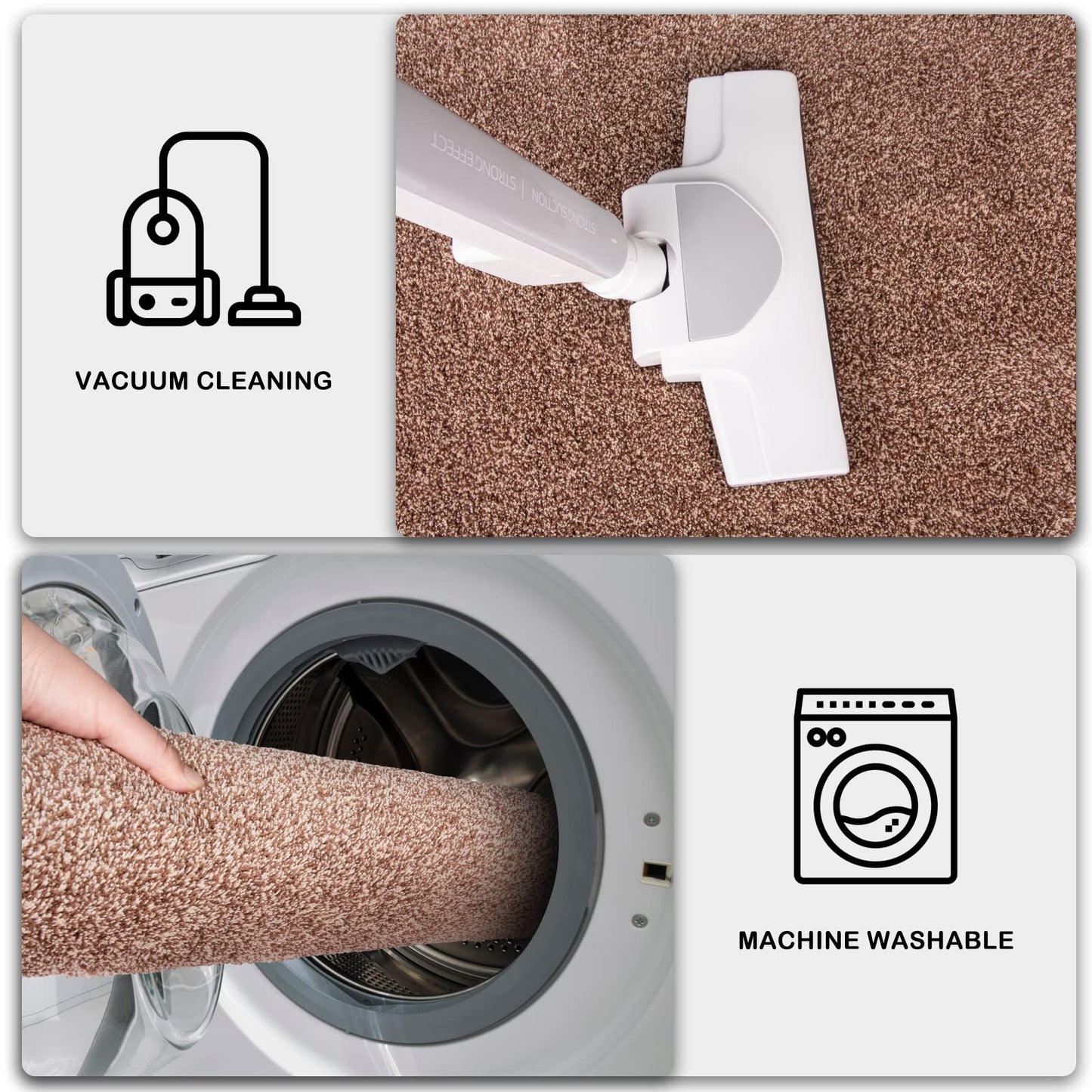 PURRUGS Dirt Trapper Door Mat 34" x 59", Non-Slip Machine Washable Entry Rug, Shoe Scraper, Dog Doormat, Super Absorbent Welcome Mat for Front & Back Door, Muddy Shoes & Paws, Brown-Light Cream