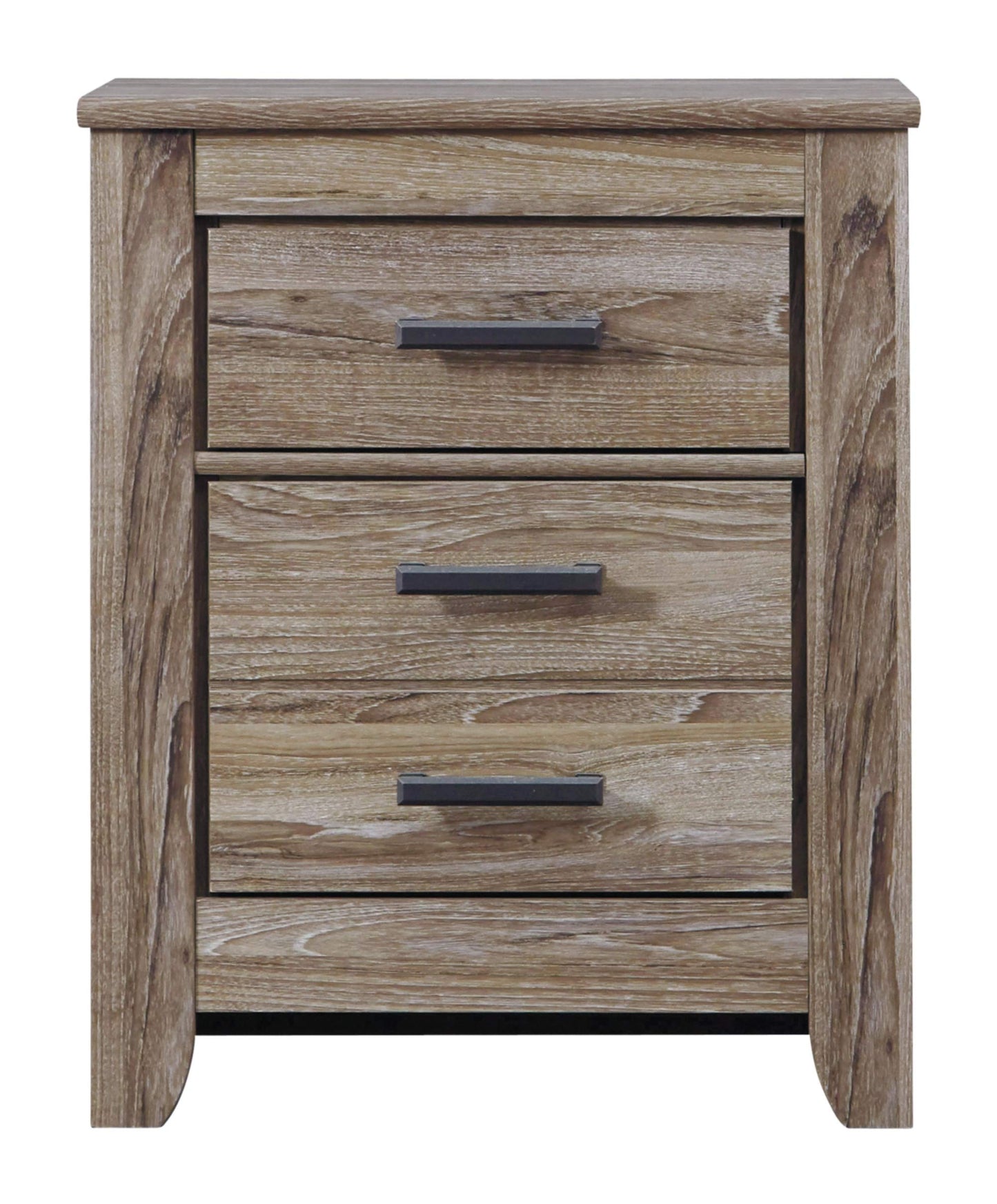Signature Design by Ashley Zelen Rustic Contemporary 2 Drawer Nightstand, 29.45" Tall, Warm Gray