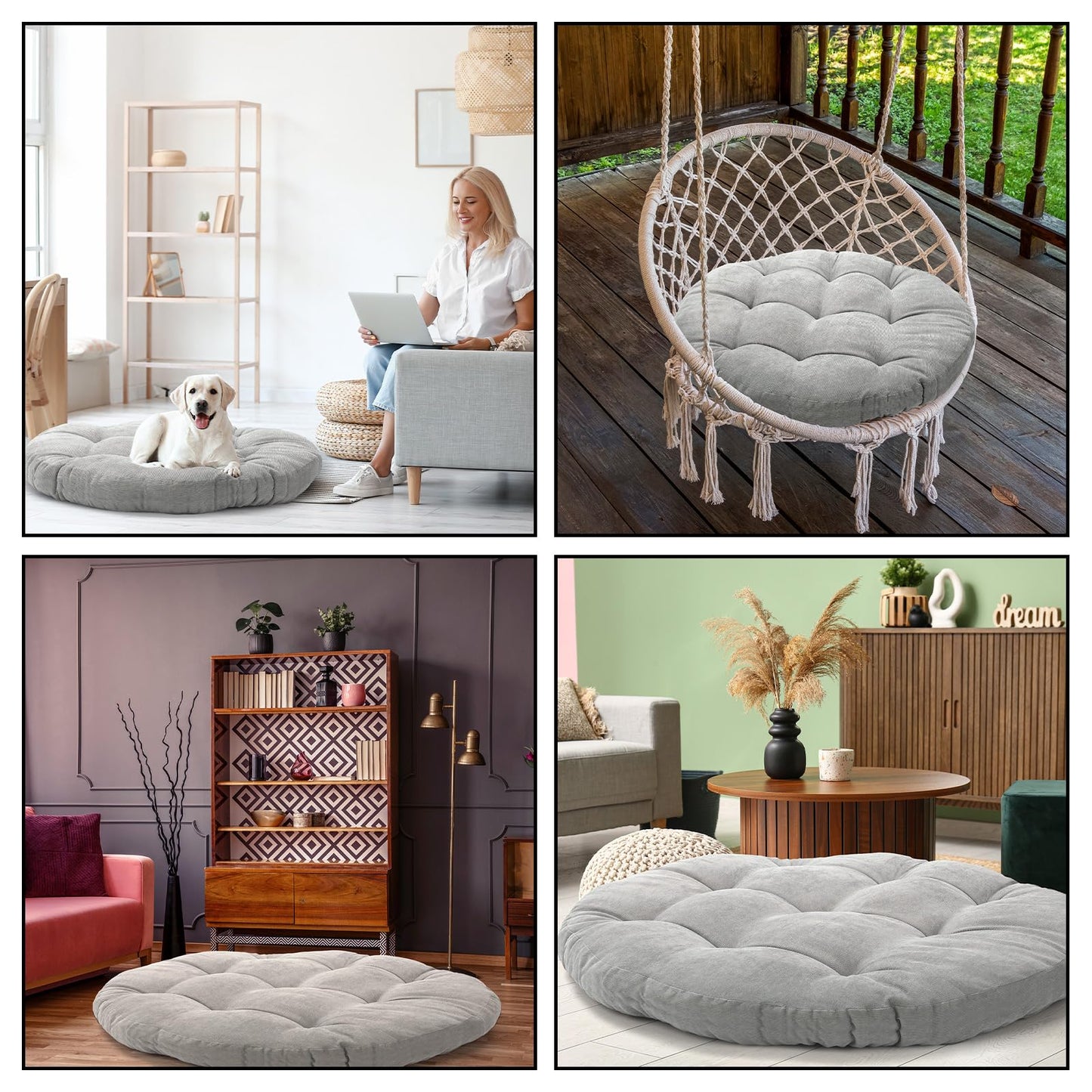 Funnymoom Large Floor Cushion Seating Round Floor Pillows Cushions for Kids Adults Oversized Playroom Pillows Reading Nook Big Pillow for Sitting Meditation Yoga Living Room Sofa Balcony