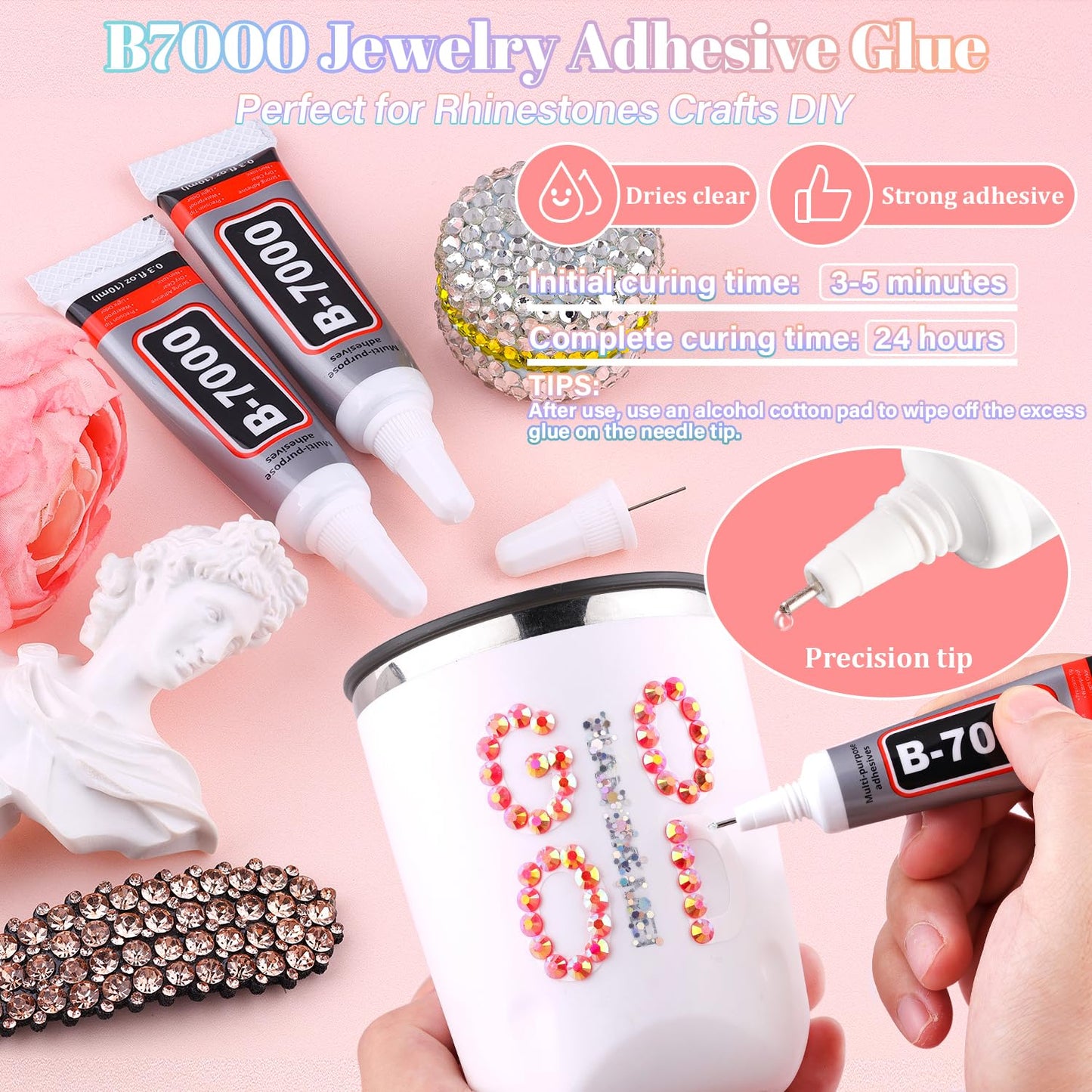 30000Pcs Resin Red AB Rhinestones for Bedazzling Crafting with b7000 Jewelry Glue, Bulk Flatback Gems Bedazzler Kit for Crafts Clothes Shoes Fabric Nail Diamond Art, Assorted Size 2/3/4/5/6mm