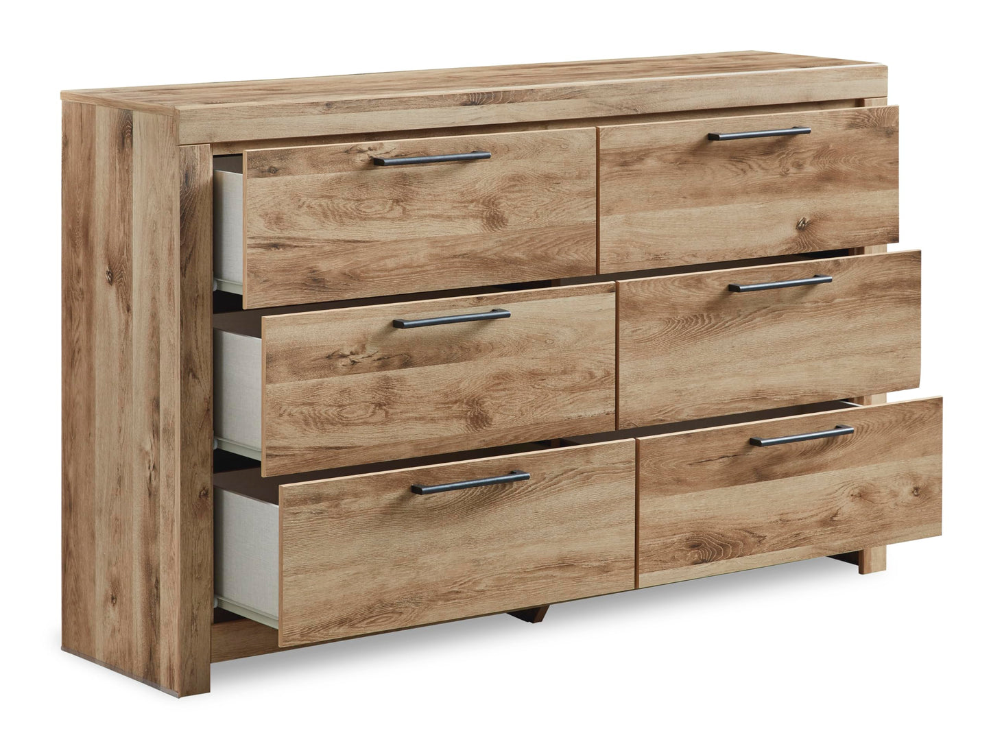 Signature Design by Ashley Hyanna Mid-Century Modern 6 Drawer Dresser, Light Brown & Beige