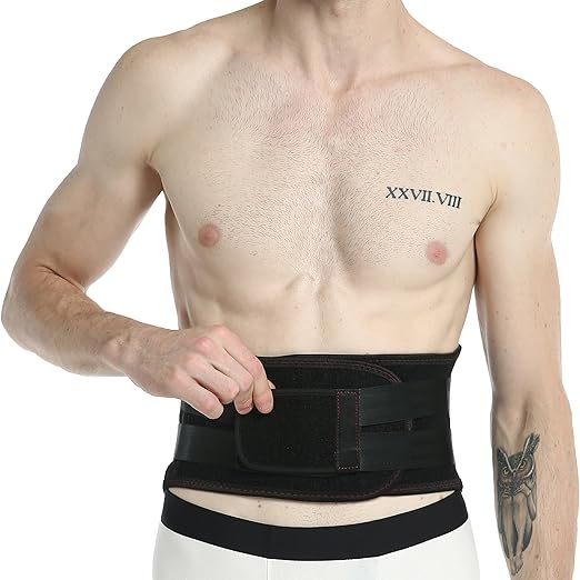 NeoTech Care Back Support Belt - Breathable & Adjustable Lower Back Brace - Double Pull Compression Straps (Black, Size L)