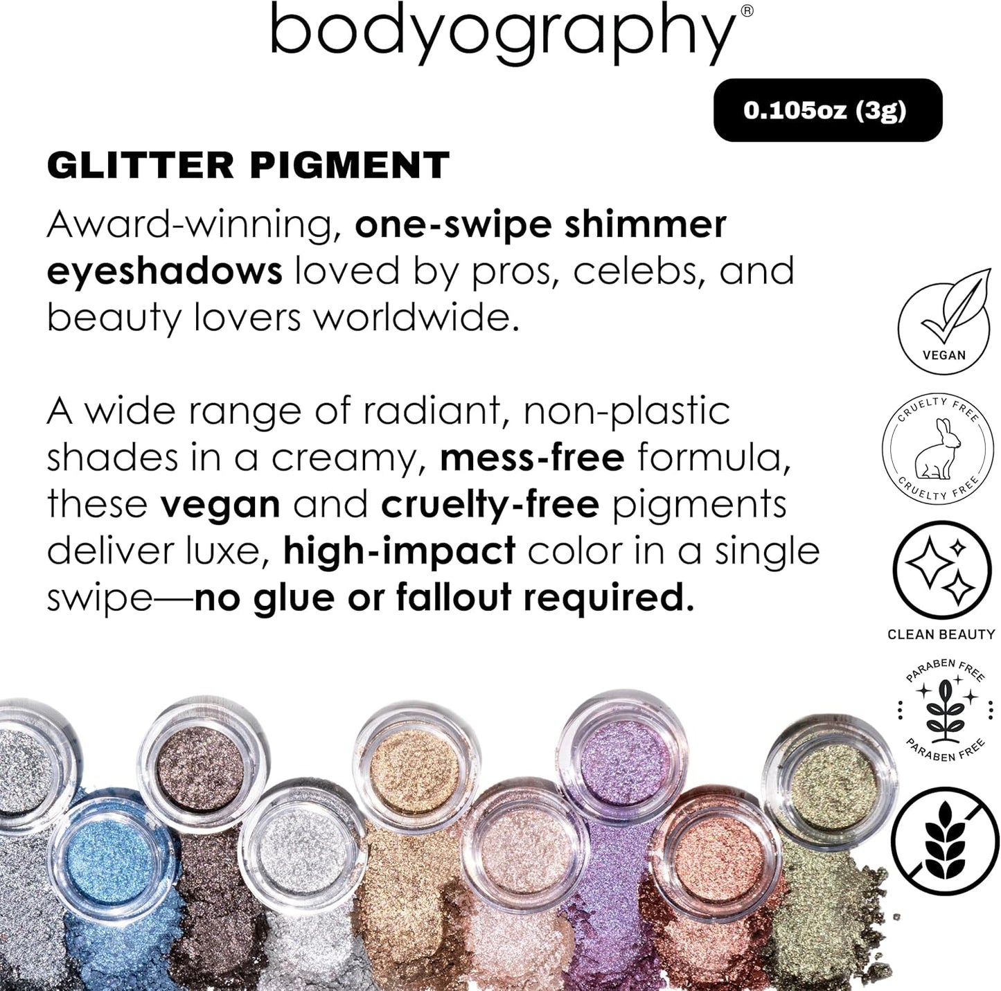 Bodyography Glitter Pigment - Prism Green-Brown for Women - 0.105 oz Eye Shadow
