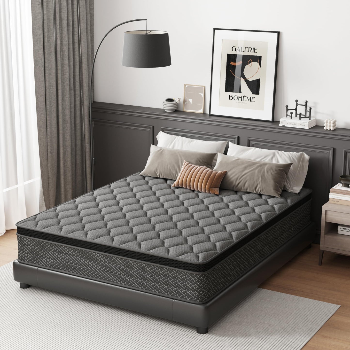 DAJIYUHC Queen Mattress, 12 Inch Hybrid Mattress in a Box, Memory Foam and Pocket Springs, Medium Plush Feel with Motion Isolating, CertiPUR-US Certified, Fiberglass Free -365-Night Trial