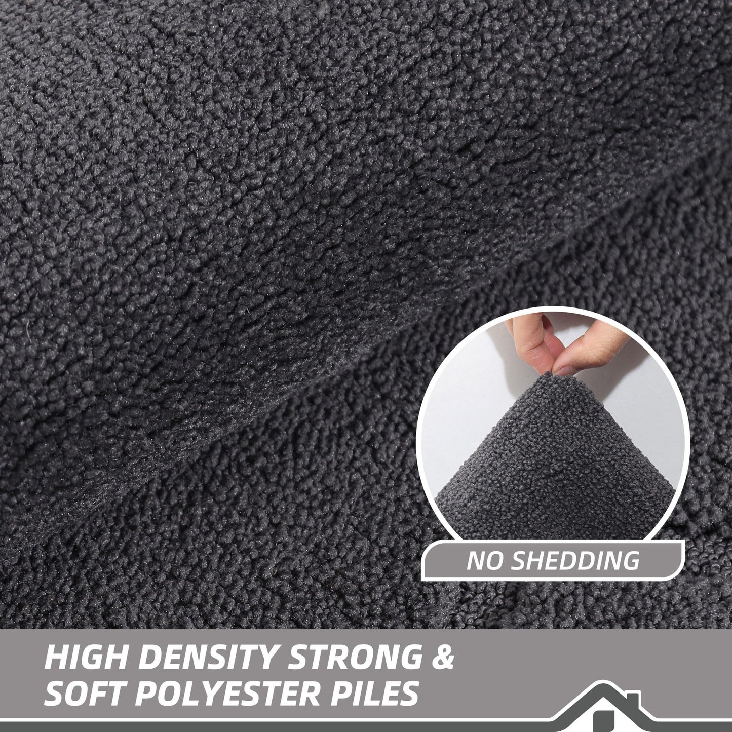 BEQHAUSE Door Mat 36" x 60", Non-Slip Door Mats Indoor Entryway Rugs Washable Low-Profile Absorbent and Stain Resist Floor Mats, Dog Door Mat for Front Back Door, Muddy Wet Shoes & Paws, Dark Grey