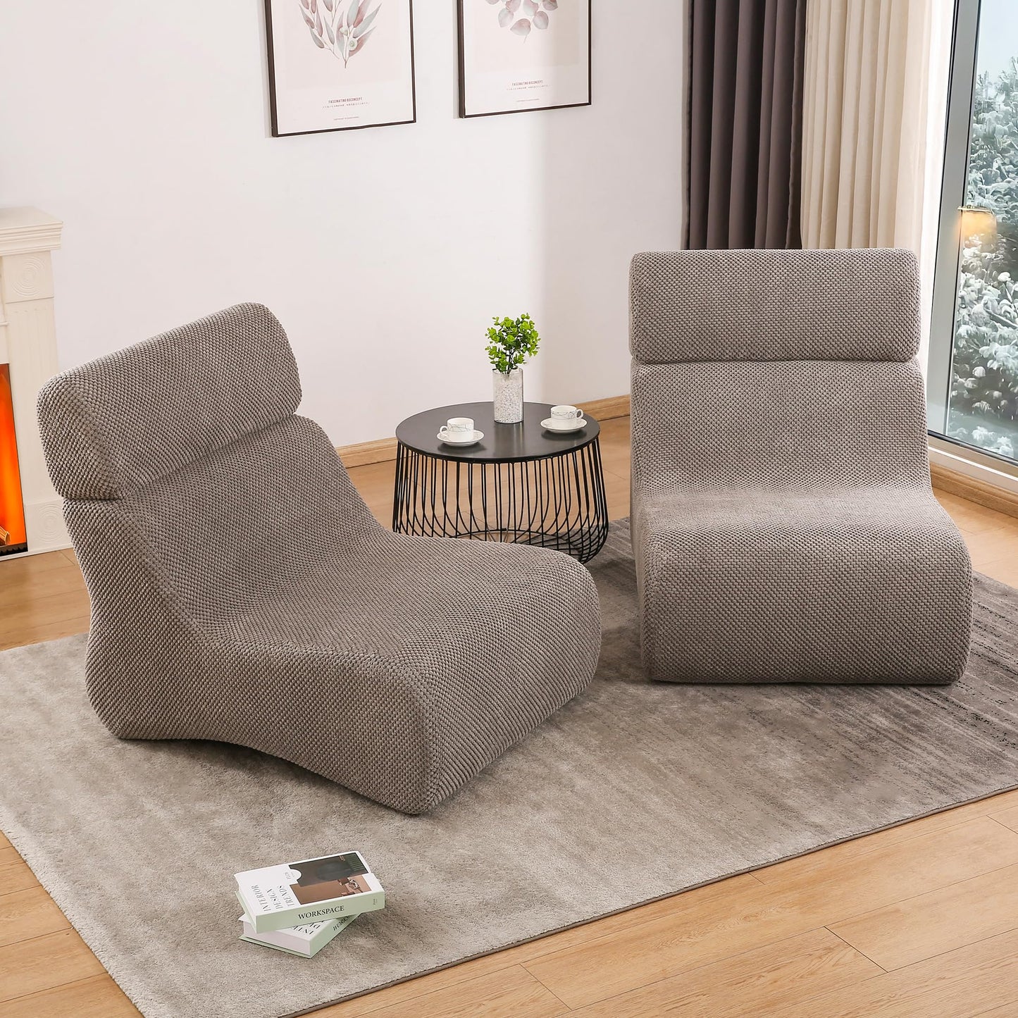 FIRAVOE Sleeper Sofa Chair, Cloud Sofas for Living Room and Bedroom, Small Chaise Lounge for Small Space, Lazy Floor Sofa for Adult (1, Gray)