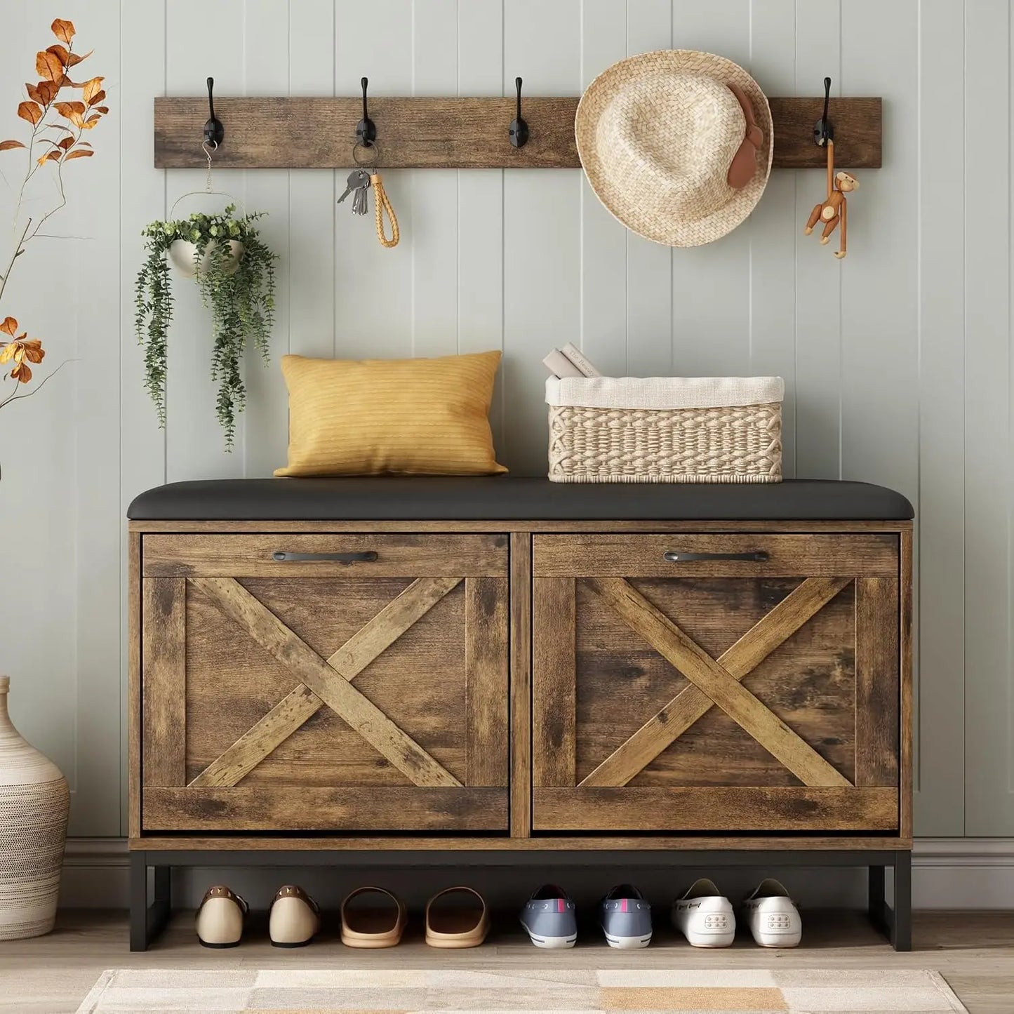 Shoe Cabinet with Flip Drawers