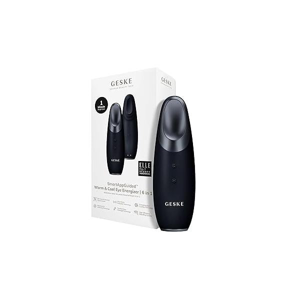 SmartAppGuided™ Warm & Cool Eye Energizer | 6 in 1 Heated Massager Combat Dark Circles Under-Eye Bags Refresh Droopy Eyelids Anti-Stress Relaxation Sonic Massaging