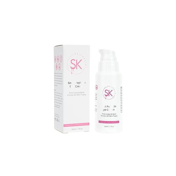 Snail Peptide Eye Cream with 73.7% Mucin and Niacinamide- Brightening Korean Night for Fine Lines Dark Circles, 30ml / 1 FL Oz