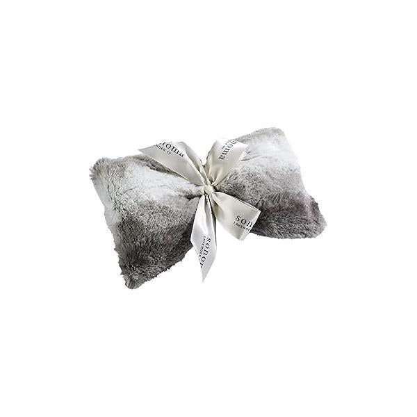 Sonoma Lavender Spa Mask, Heatable/Chillable Aromatherapy Eye Pillow with Infused Flaxseed Insert, Compress for Stress Relief Removable and Washable Cover (Platinum Angora)