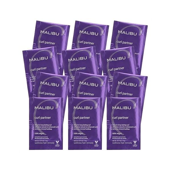 Malibu C Curl Partner Wellness Remedy (12 Packets) - Removes Mineral Build up for Healthier + Bouncier Curly Hair Contains Gentle Antioxidants Care