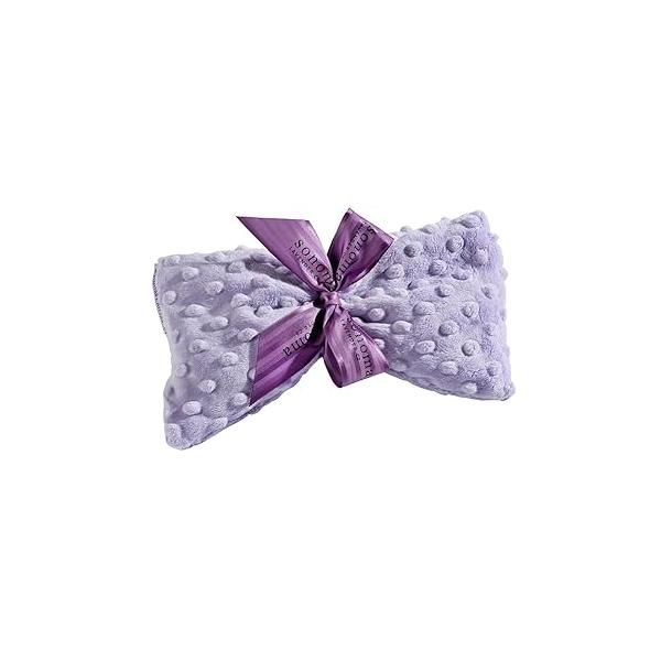 Sonoma Lavender Spa Mask, Heatable/Chillable Aromatherapy Eye Pillow with Infused Flaxseed Insert, Compress for Stress Relief Removable and Washable Cover (Platinum Angora)