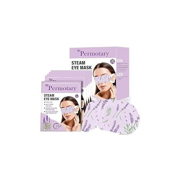 Permotary 20 Packs Steam Eye Mask, Heated Mask Lavender Disposable Warm Compress Patches, Self Heating Masks, Comfortable and Relax Sleep Relief Fatigue, Spa Gifts, Travel Essentials