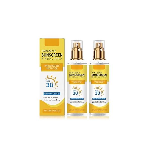 Ultimate Hair & Scalp Sunscreen Spray SPF 30 | Color-Safe UV Blocker for Dyed/Highlighted Weightless Non-Greasy Protection Beach Pool Essentials Coconut Enriched Shield (2)