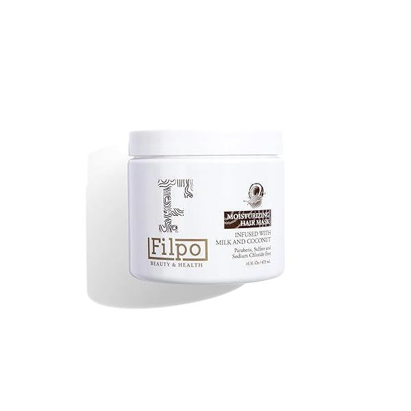 FILPO Coconut Milk Hair Mask - Deep Conditioning with Oil and Argan for Dry, Damaged, Curly Growth & Sulfate Free Care